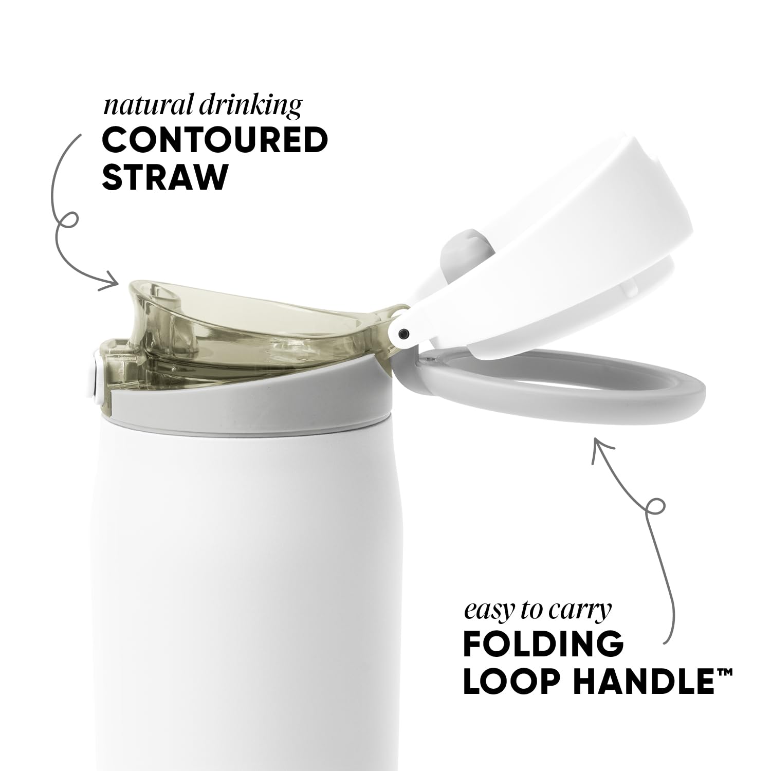 Simple Modern Mesa Loop covered straw lid detail protecting the spout and hygiene benefit
