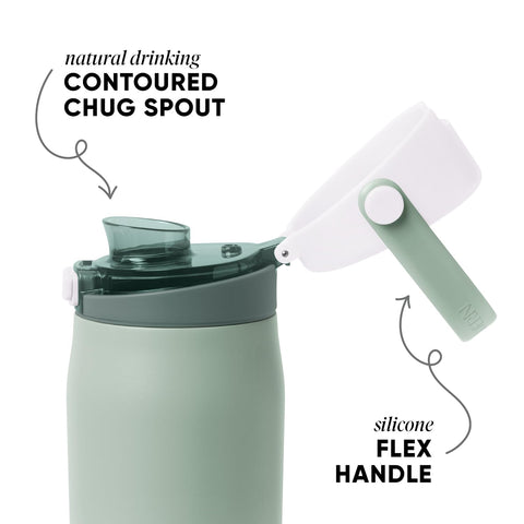 Simple Modern covered chug spout detail for quick one-handed sipping and cleanliness
