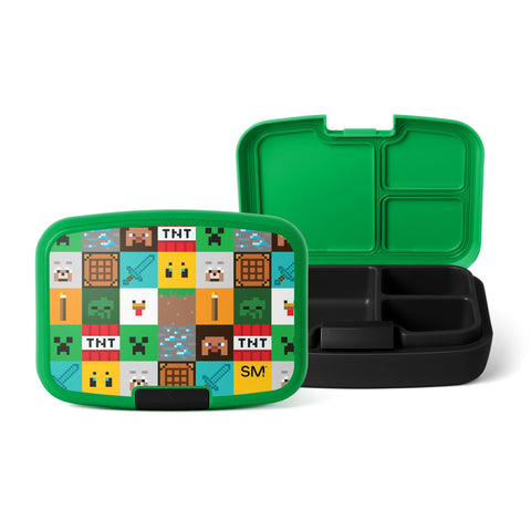 Simple Modern front view showing Minecraft print and secure closure for stylish transport