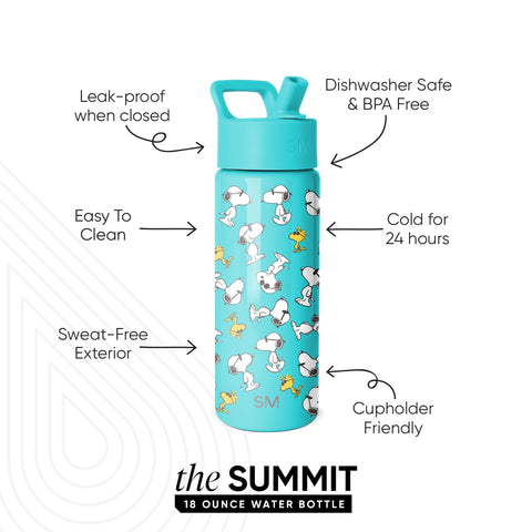 Simple Modern Peanuts close-up straw lid showing spill-proof nozzle for worry-free transport