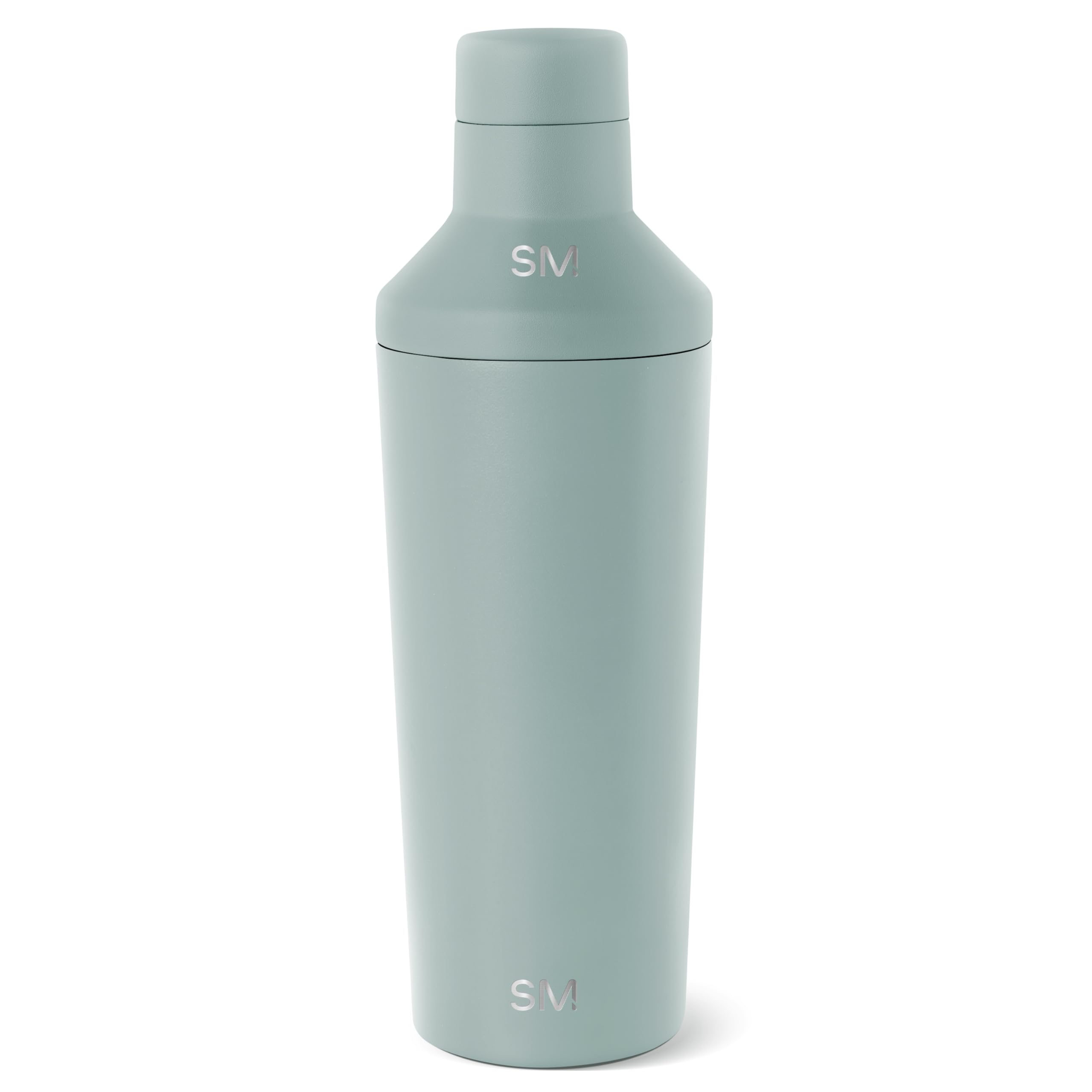 Simple Modern shaker front view in sea glass sage showing sleek design and benefit of insulated chill