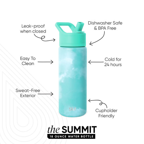 Simple Modern Summit straw lid close-up highlighting leak-proof nozzle benefit