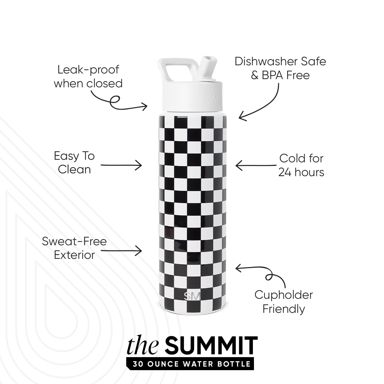 Simple Modern Summit straw lid detail demonstrating leak-resistant closure