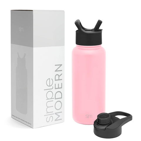 Simple Modern Summit 32oz blush front profile showing sleek insulated body and handle benefit
