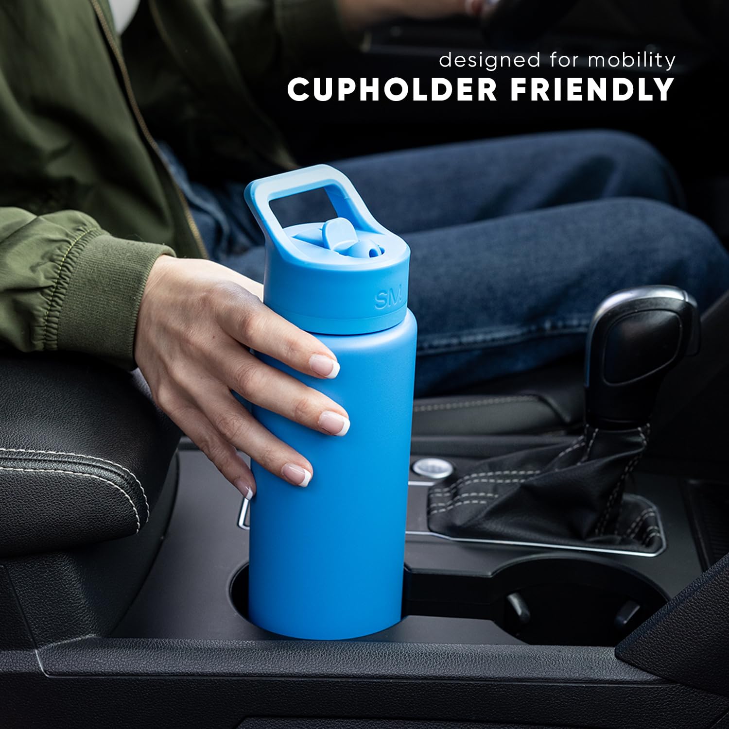 Simple Modern in car cupholder demonstrating stable fit while driving