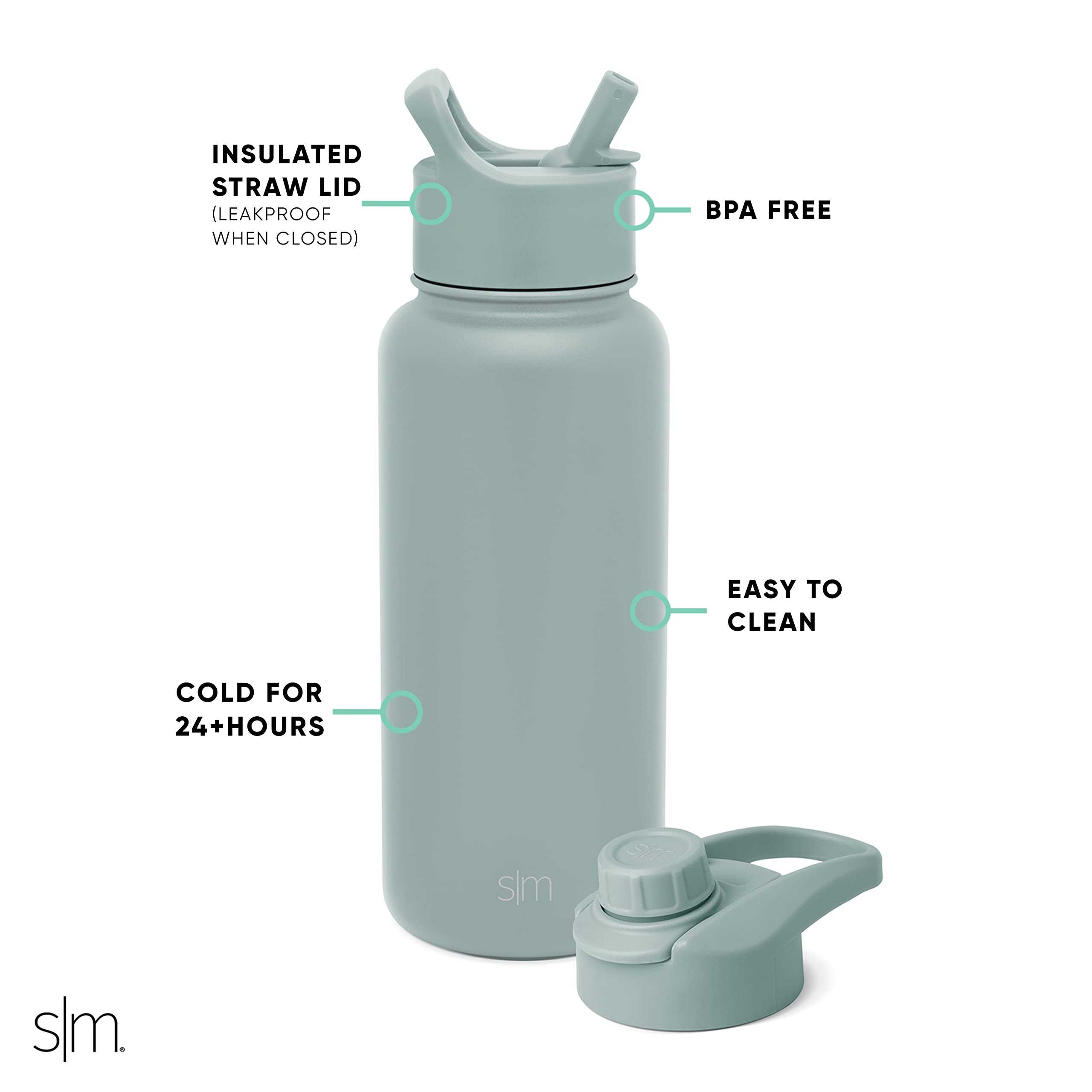 Simple Modern straw lid close-up highlighting leakproof seal and sip convenience