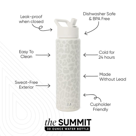 Simple Modern Summit straw lid close-up showing leak-proof nozzle and easy sipping