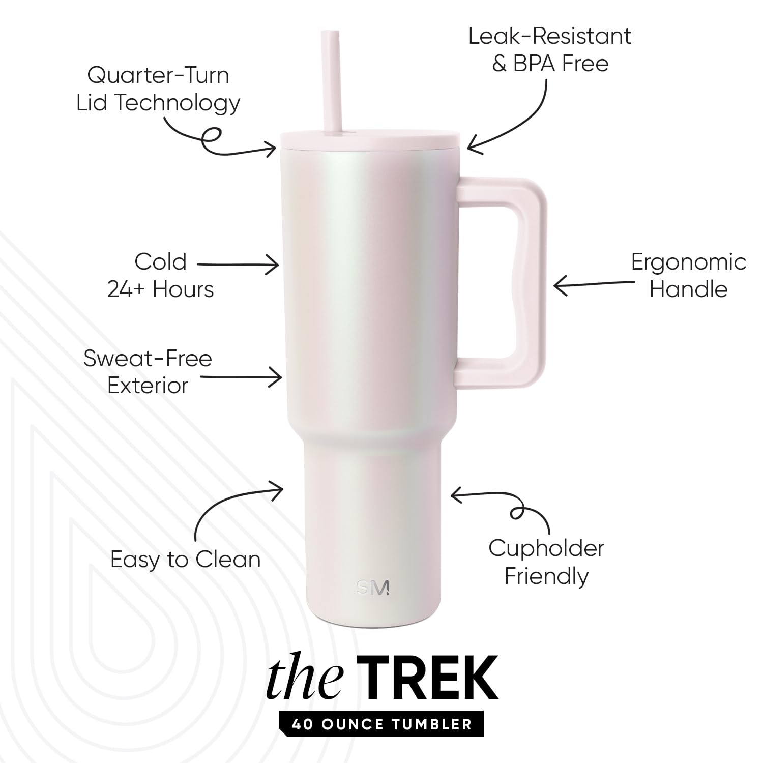 Simple Modern Trek handle close-up highlighting ergonomic grip and secure carry