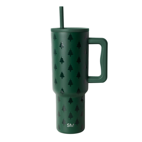 Simple Modern Trek front view with trees pattern showing seasonal style and travel-ready function