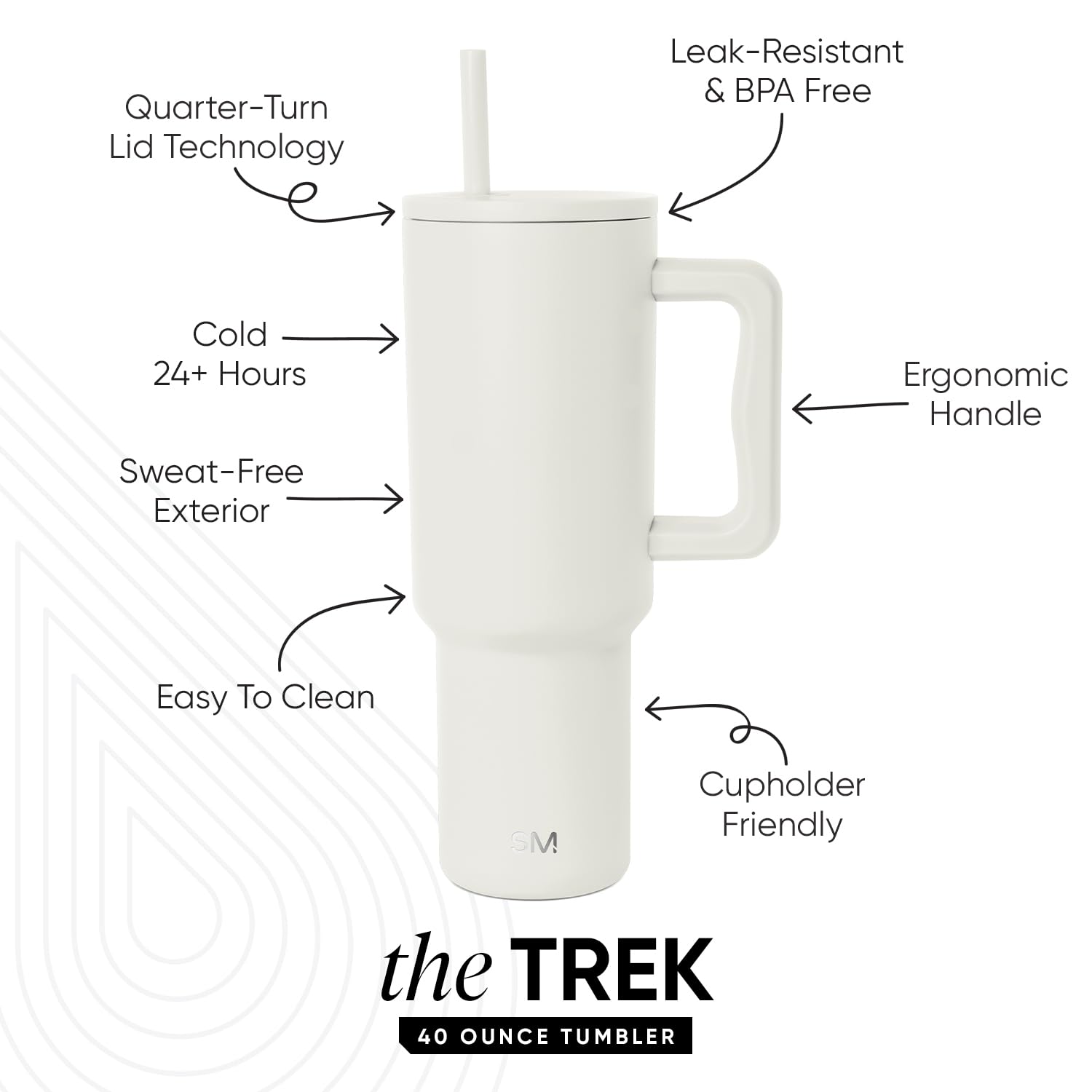 Simple Modern Trek handle close-up highlighting ergonomic grip for one-handed carrying