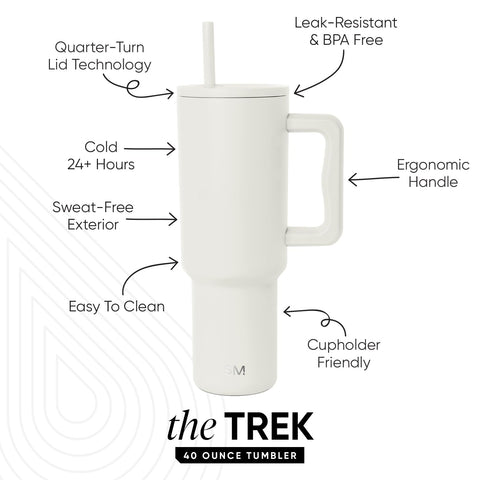 Simple Modern Trek handle close-up highlighting ergonomic grip for one-handed carrying