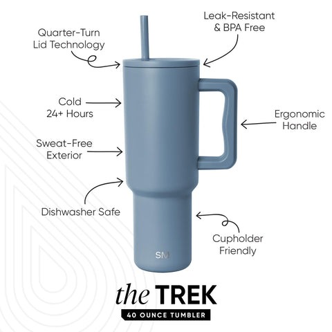 Simple Modern Trek handle close-up highlighting ergonomic grip for comfortable transport
