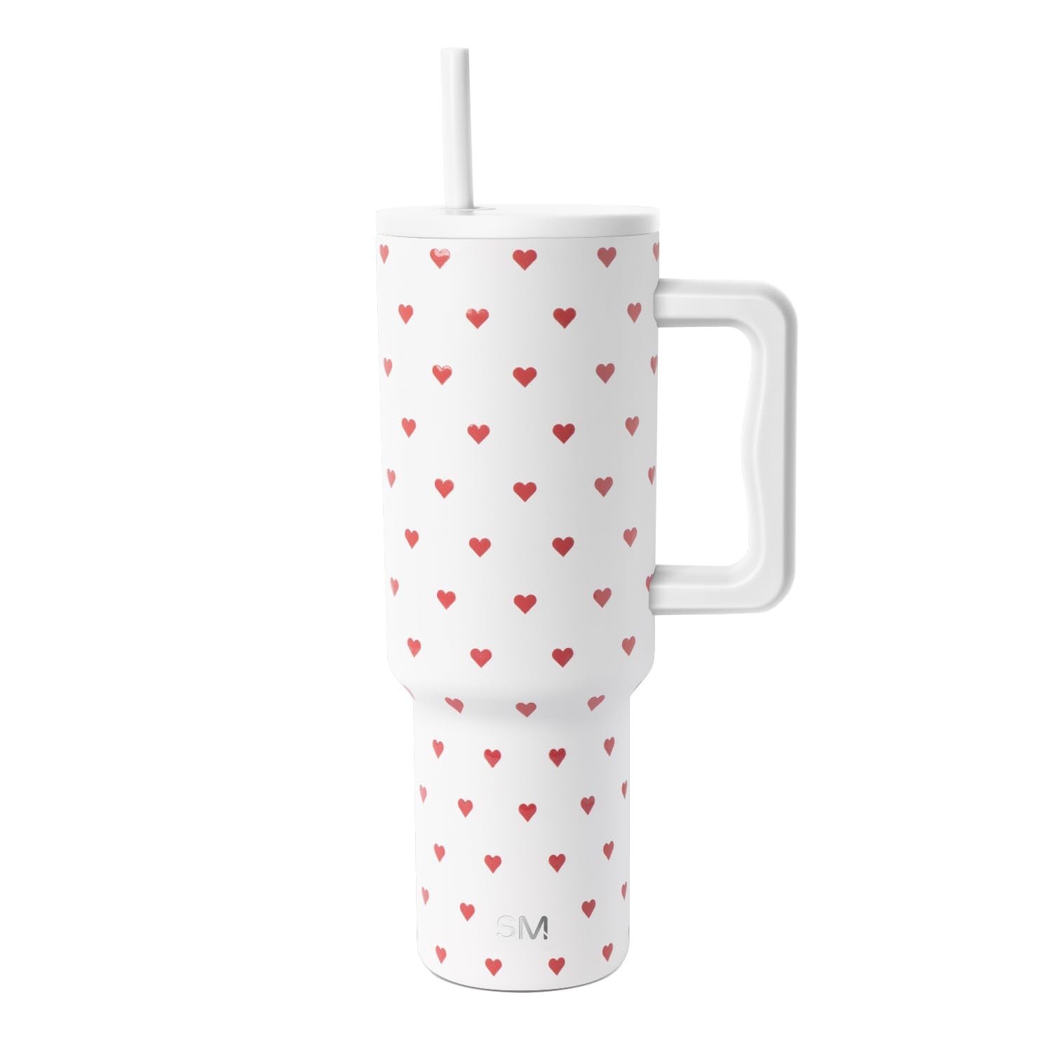 Simple Modern front view showing Hearts finish and secure lid, stylish and durable