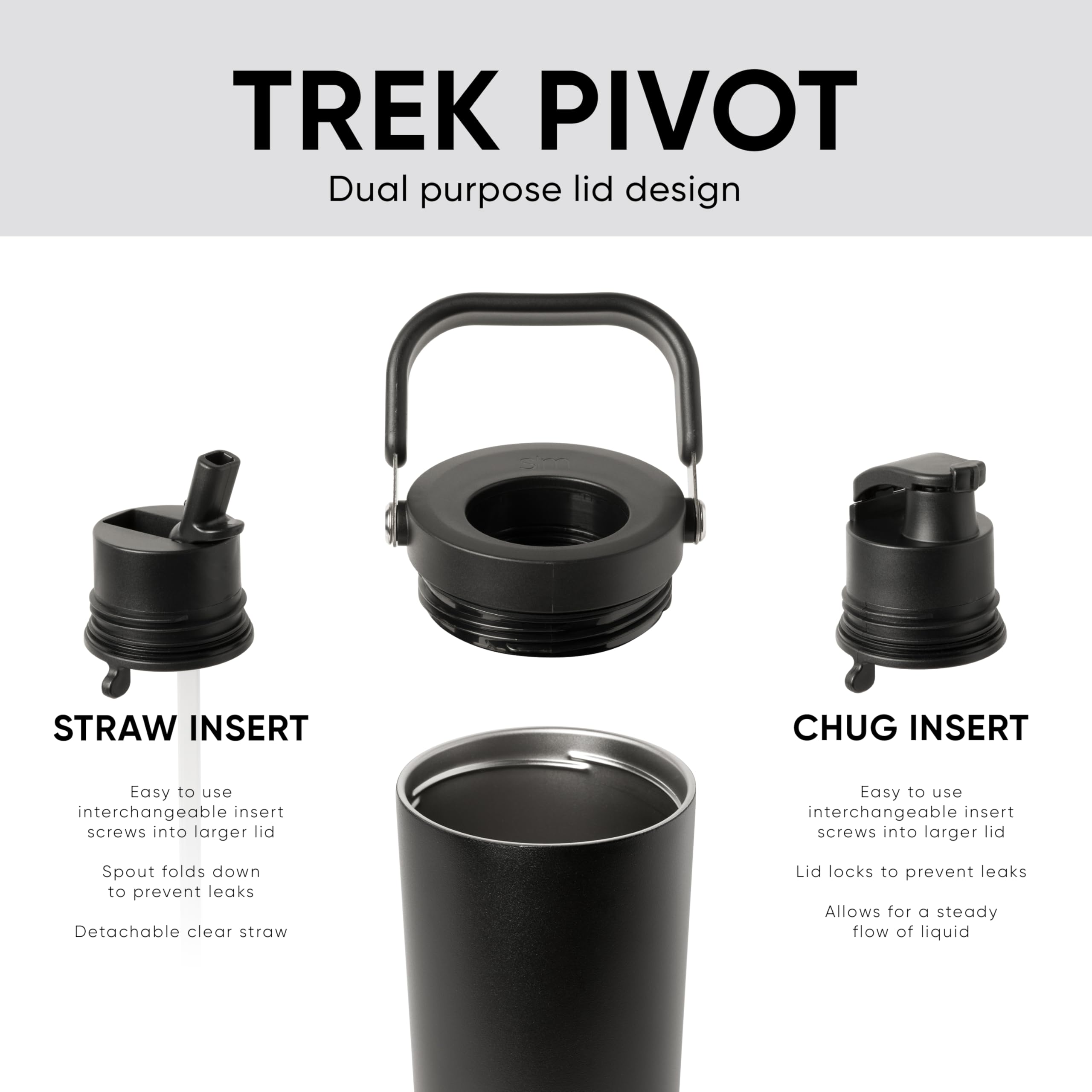 Simple Modern close-up of comfort handle on Trek Pivot emphasizing easy carry benefit