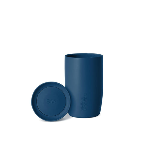 Simple Modern Voyager mug front view showing blue finish and brand — durable everyday carry benefit