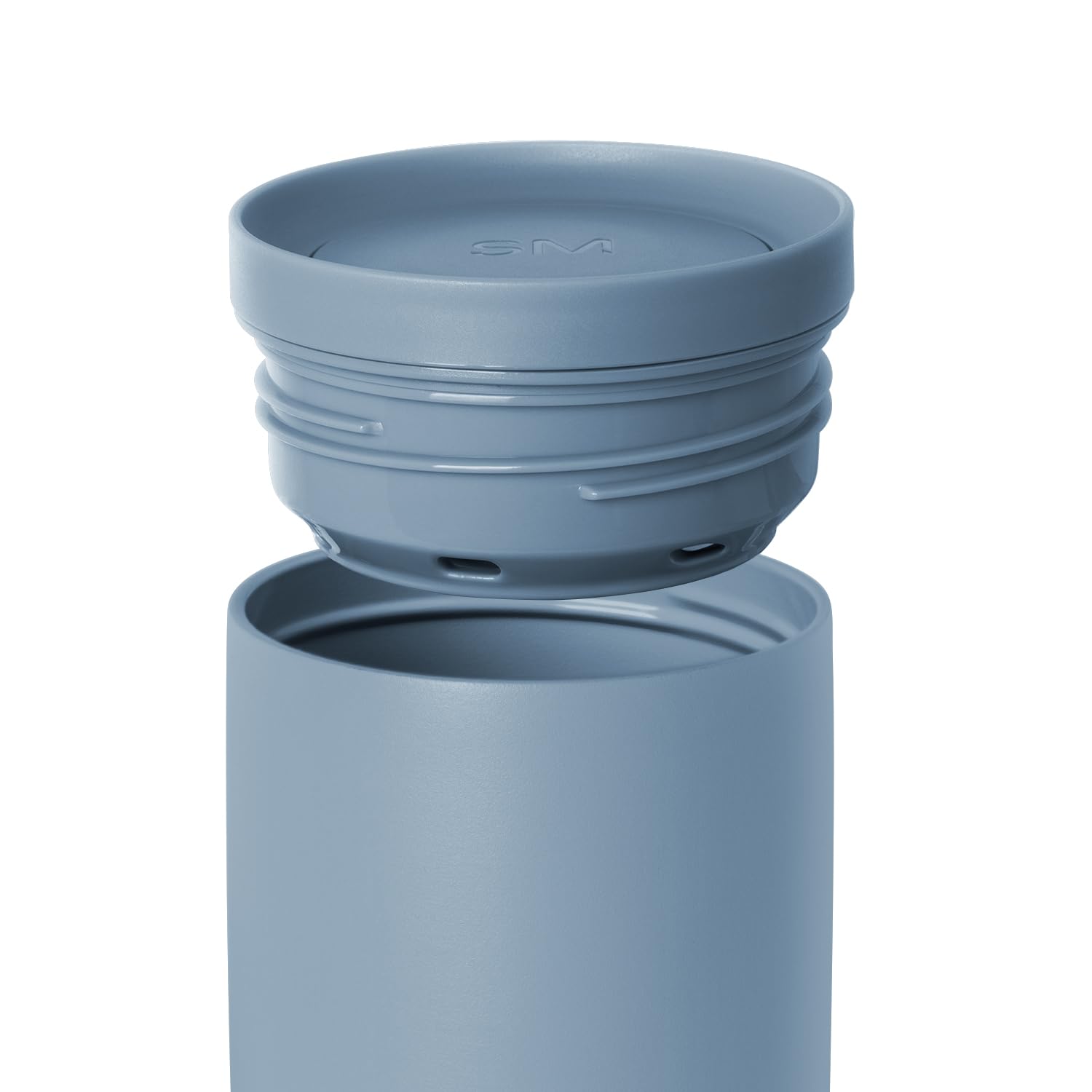 Simple Modern 360° push-button lid top view demonstrating spill-reducing convenience and easy sipping