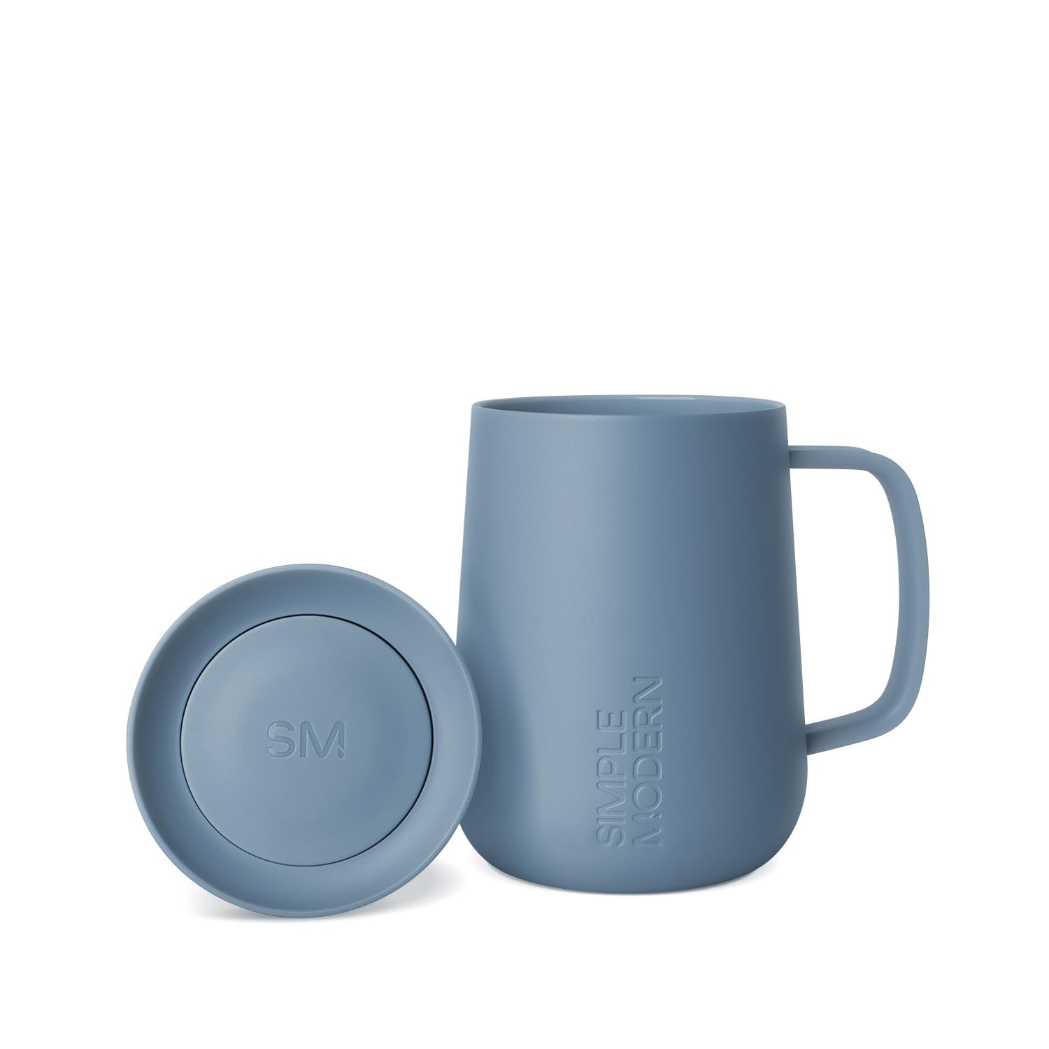 Simple Modern Voyager front view highlighting Blue Dune finish and sleek shape, boosts style