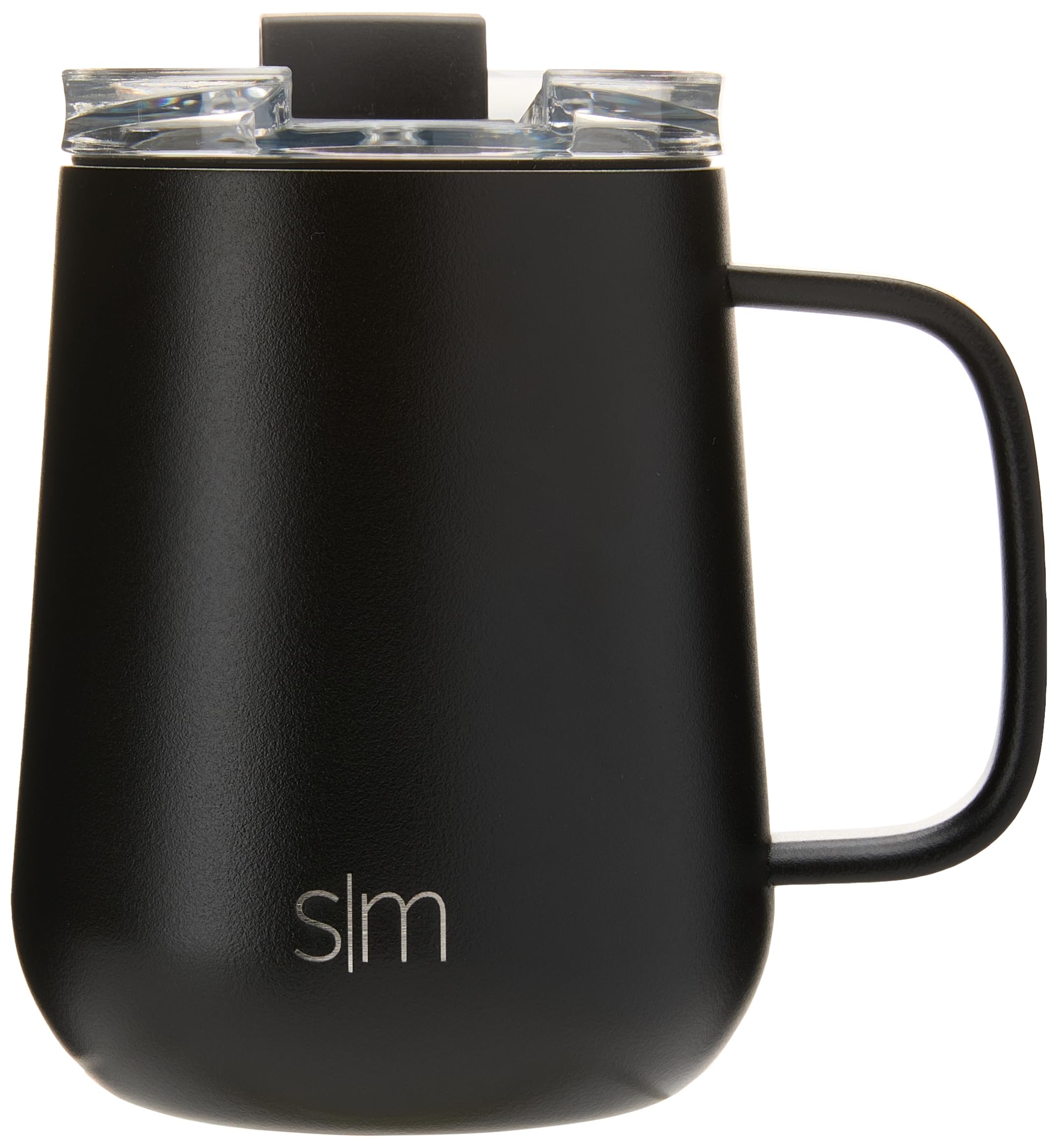 Simple Modern front view of midnight black mug showing sleek profile and handle