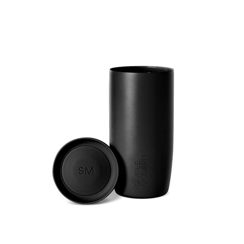 Simple Modern Voyager front view showing sleek black finish and logo for stylish durability