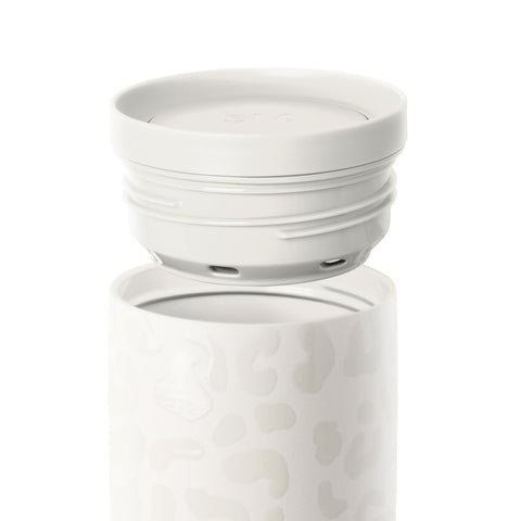 Simple Modern close-up of ceramic-lined interior preserving pure coffee flavor
