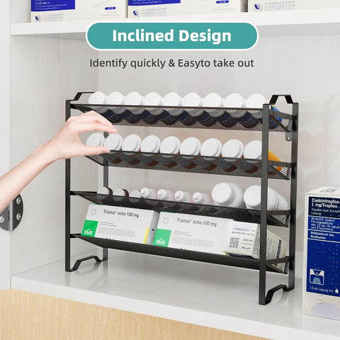 Simple Trending mounted inside cabinet to free counter space and organize spices