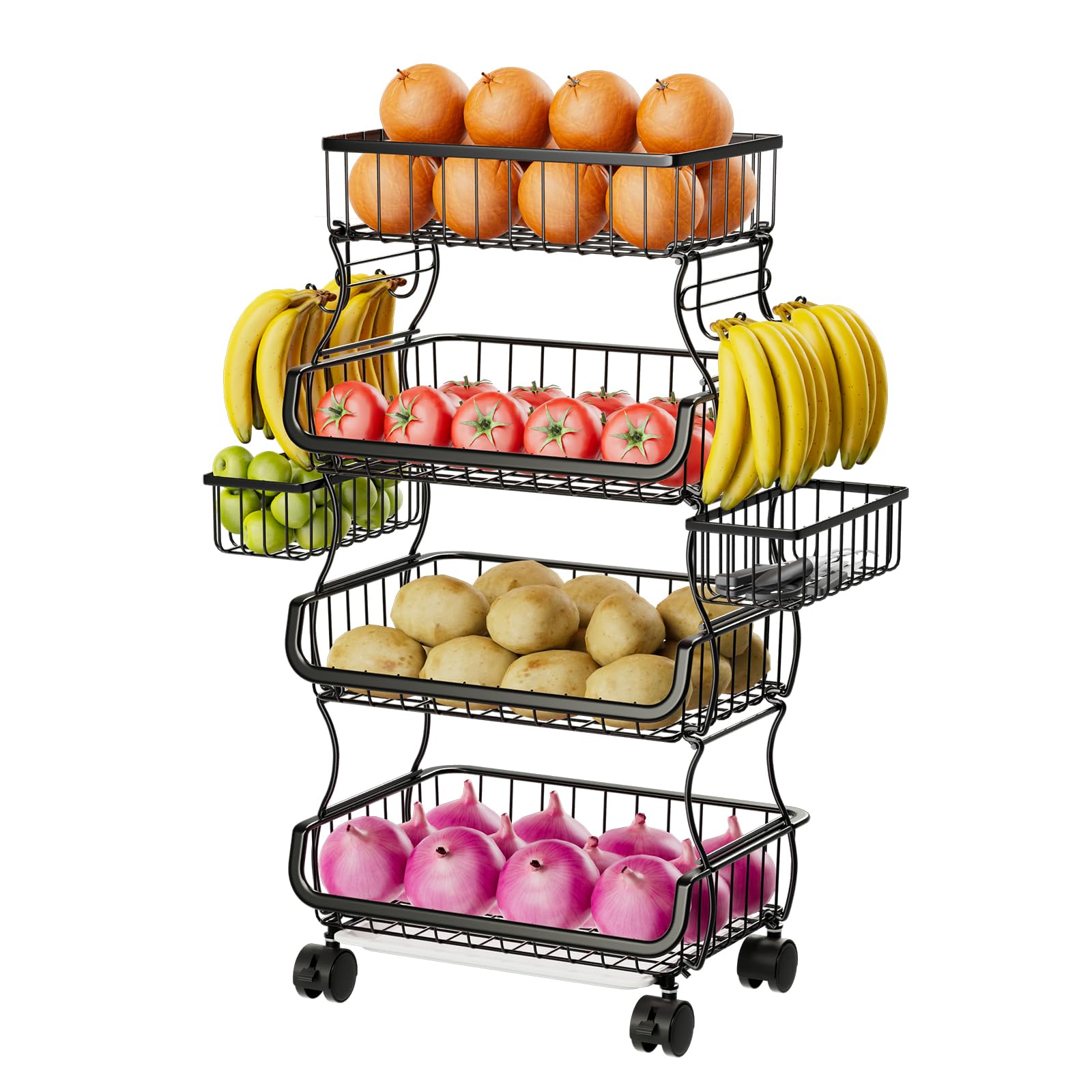 Simple Trending front view of four-tier cart showing organization benefit