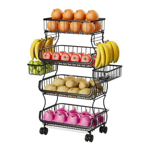 Simple Trending front view of four-tier cart showing organization benefit