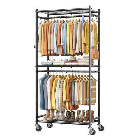 Simple Trending front view of black rack showing full storage capacity and accessibility