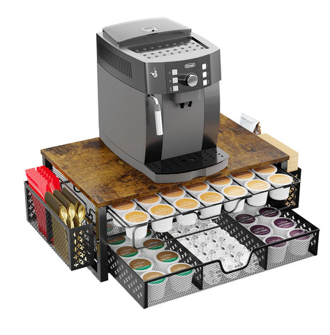 Simple Trending front view of coffee pod holder showing organized pods and easy access