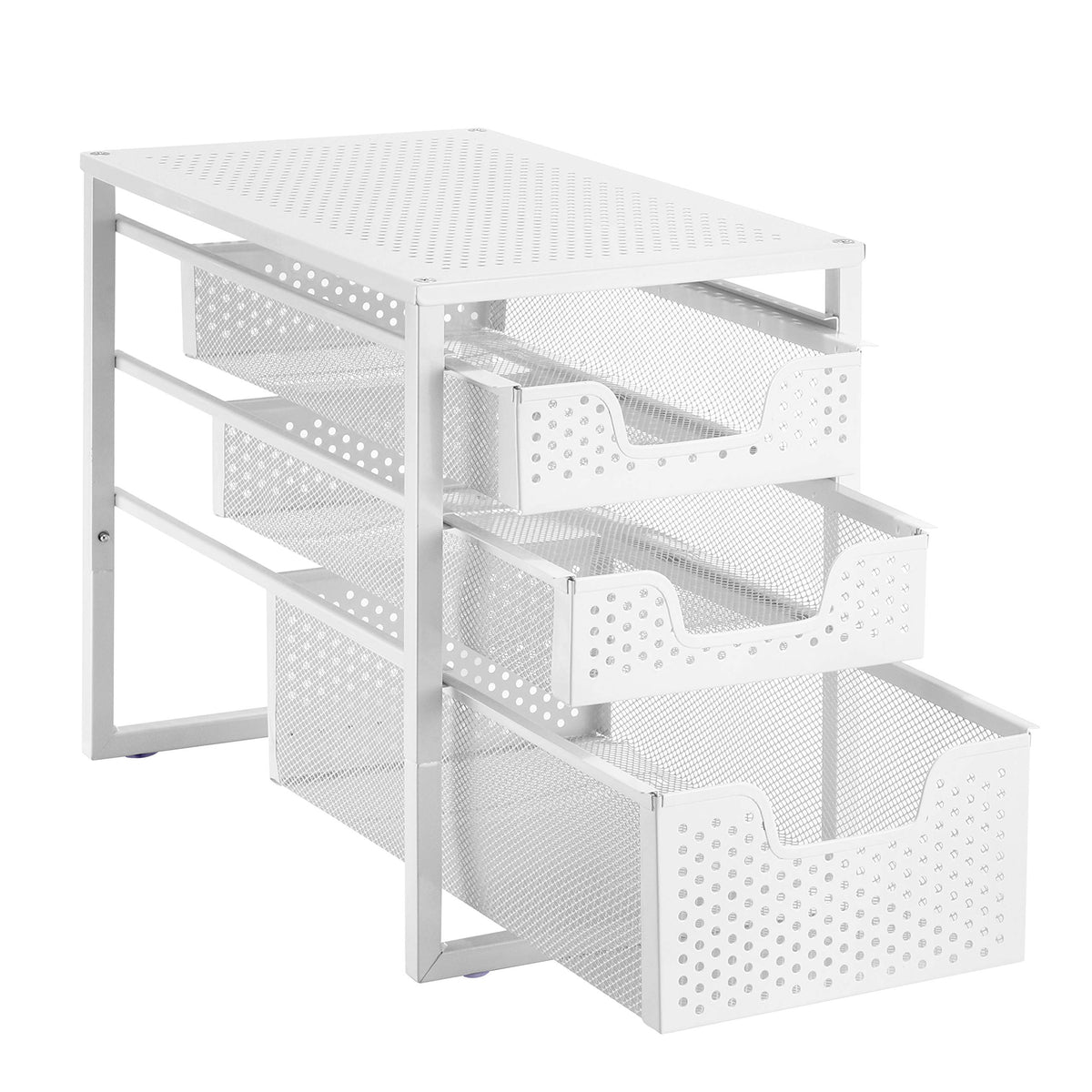 Simple Trending front view showing compact three-tier storage benefit