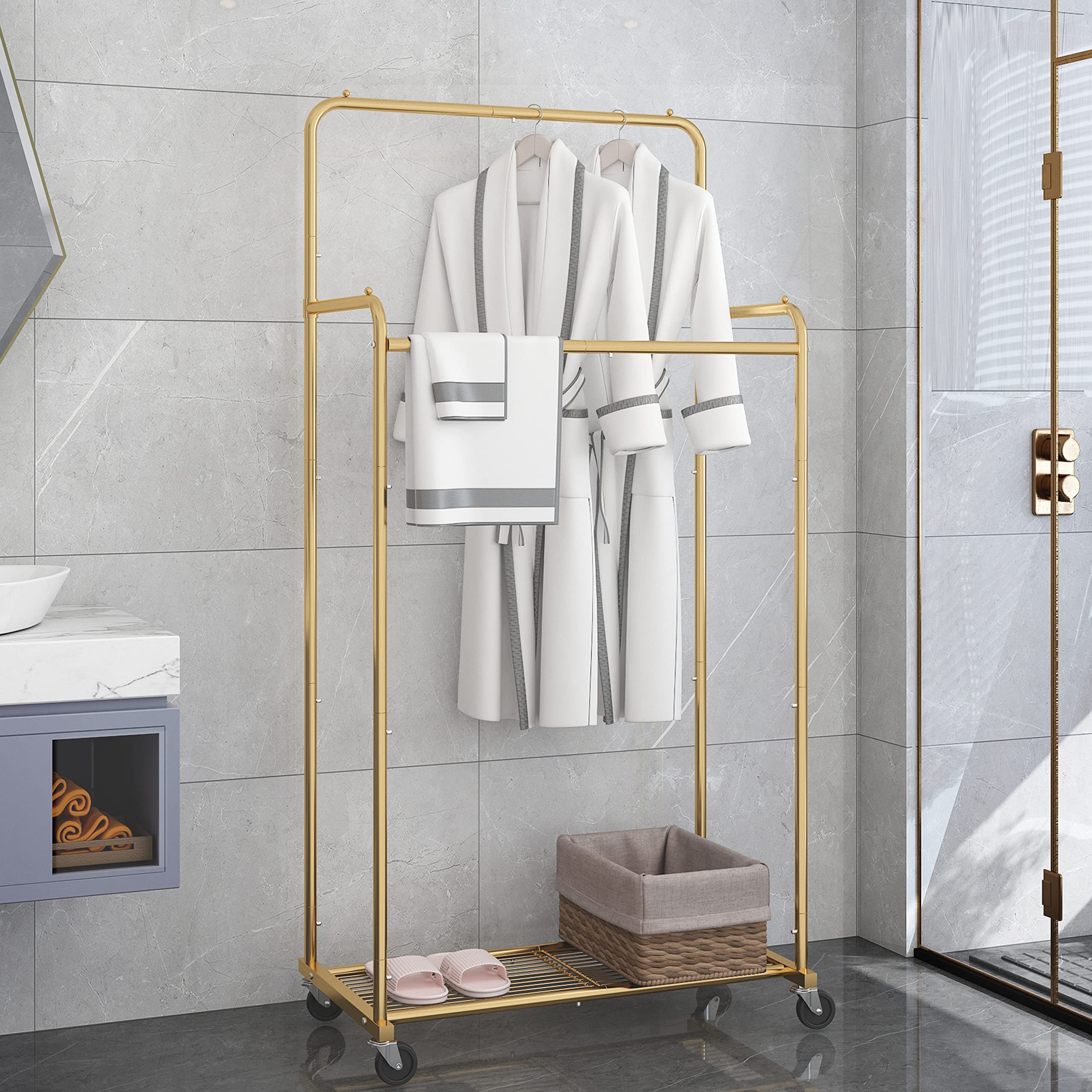 Simple Trending hooks with hanging hats and bags for quick-access accessory storage
