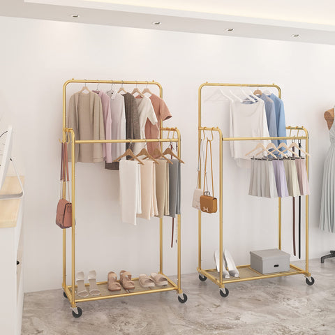 Simple Trending rack with garments to show scale and how many outfits it can hold