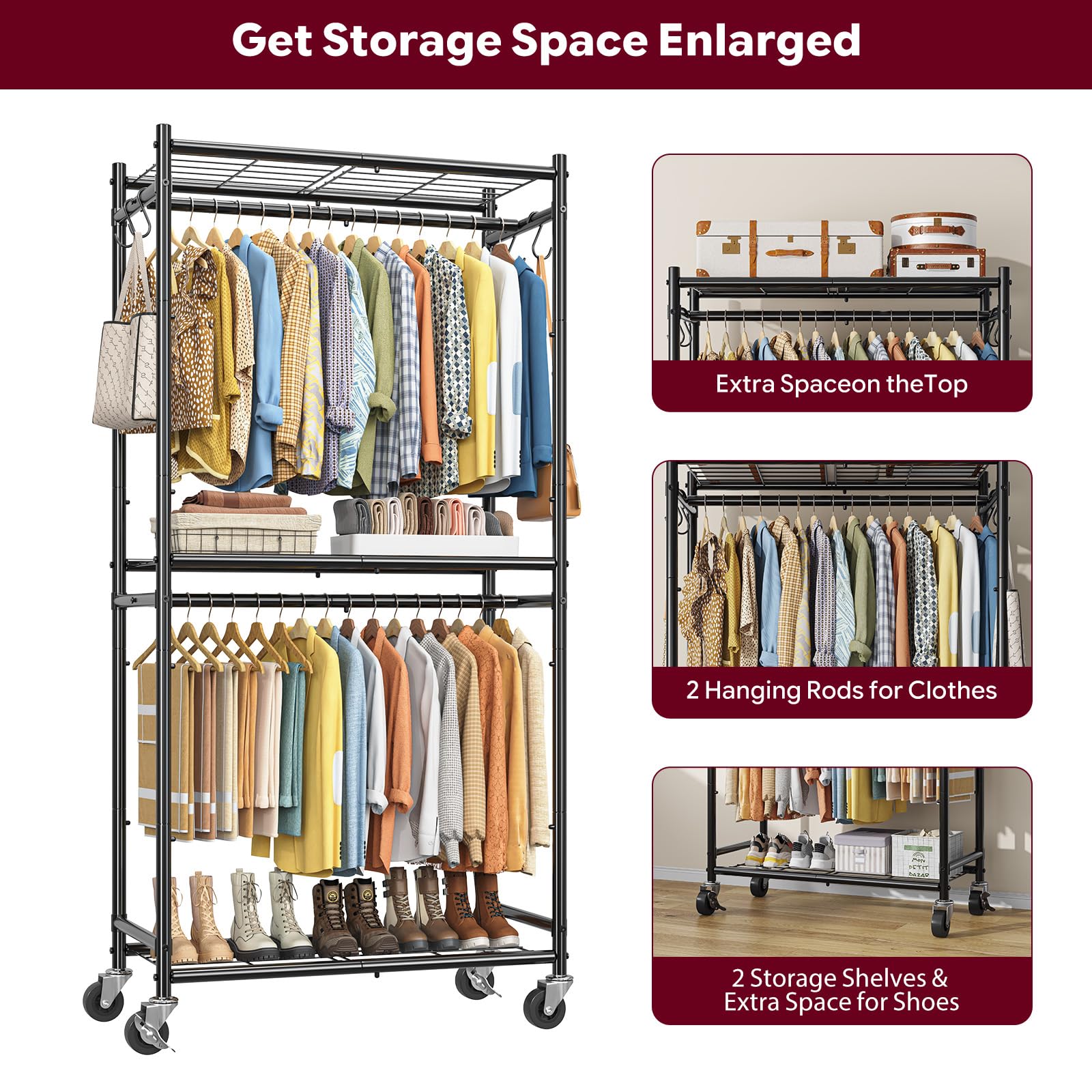Simple Trending side hooks with accessories showing quick-access organization advantage
