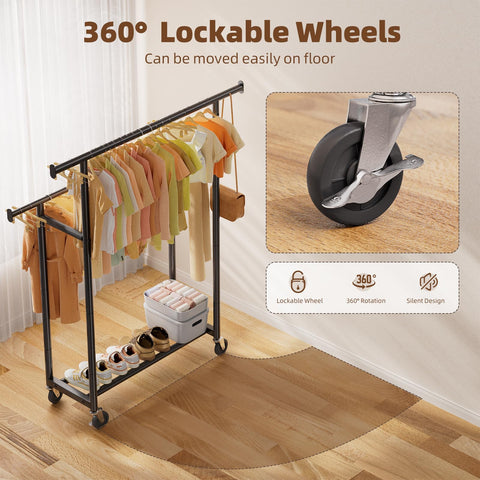 Simple Trending rack in a bedroom setting providing quick closet expansion and tidy look