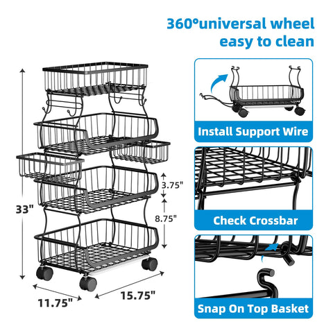 Simple Trending cart placed in kitchen showing space-saving convenience