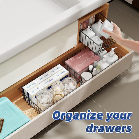 Simple Trending baskets on shelf with folded towels showing tidy linen storage benefit