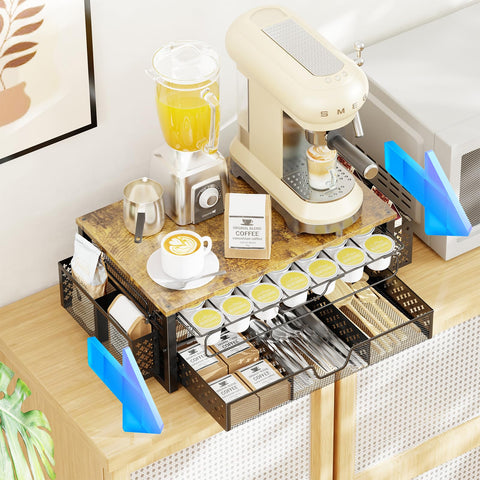 Simple Trending open sliding drawers filled with pods for quick selection