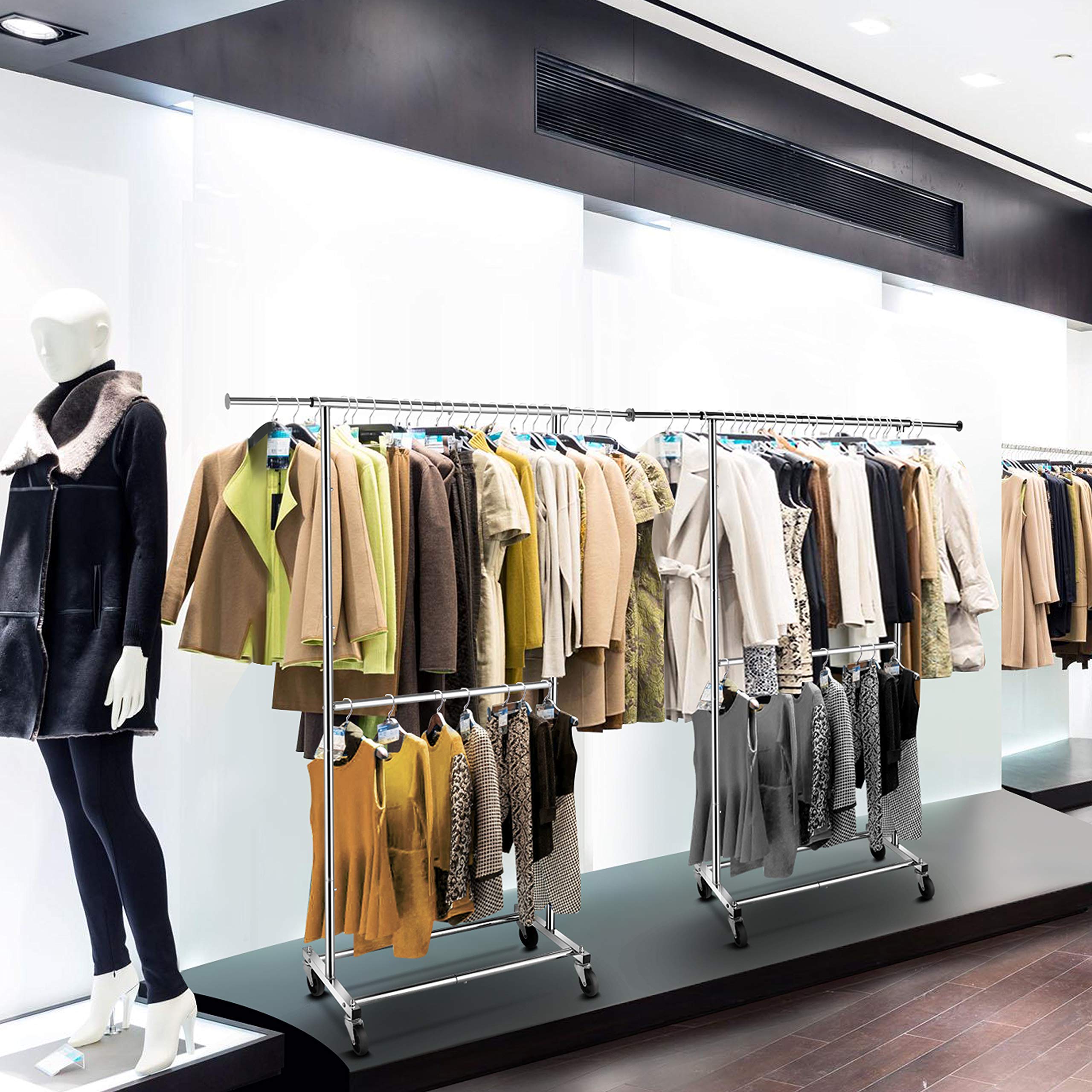 Simple Trending garment rack in bedroom lifestyle showing space-saving organization benefit
