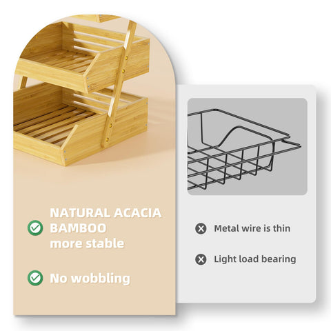 Simple Trending scale comparison on counter showing space-saving vertical storage benefit