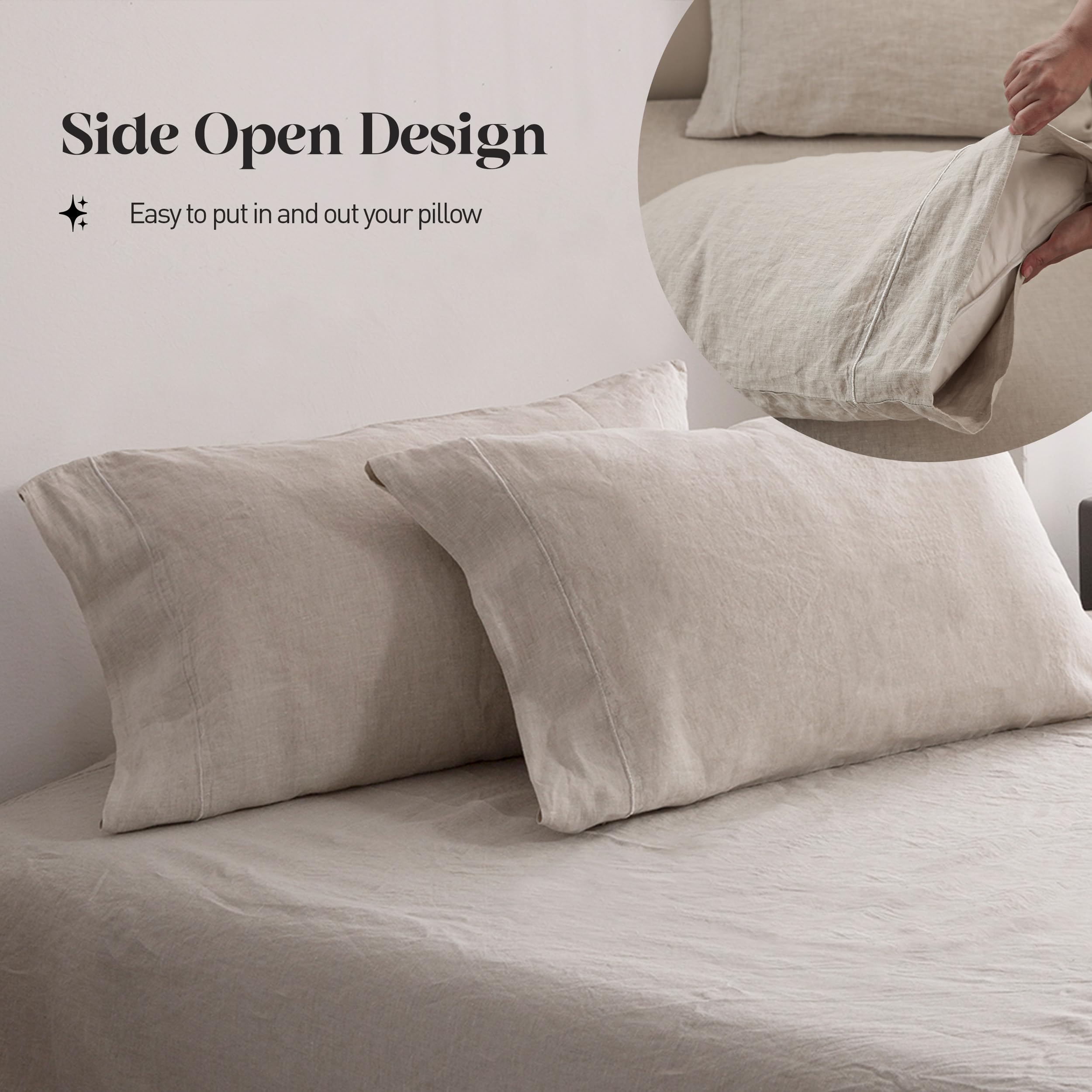 Simple&Opulence sheet on mattress showing king dimensions and deep 14-inch pocket fit