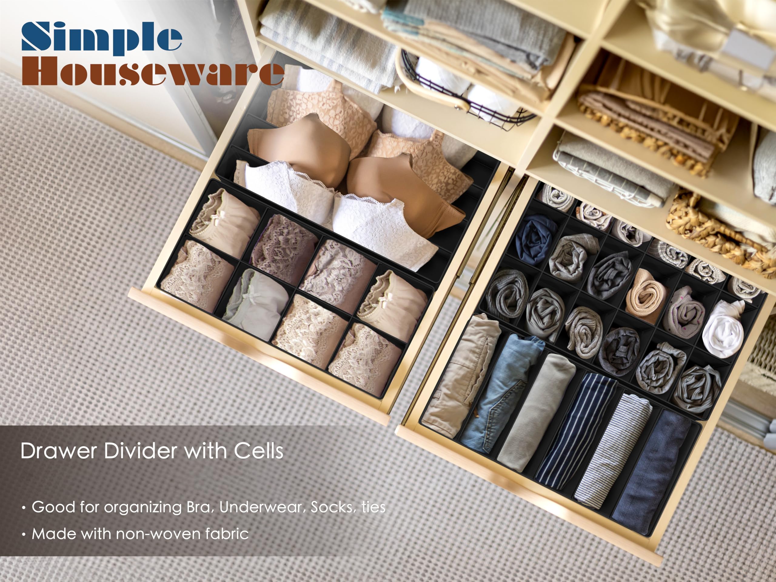 Simple Houseware folded flat for compact storage and space-saving convenience