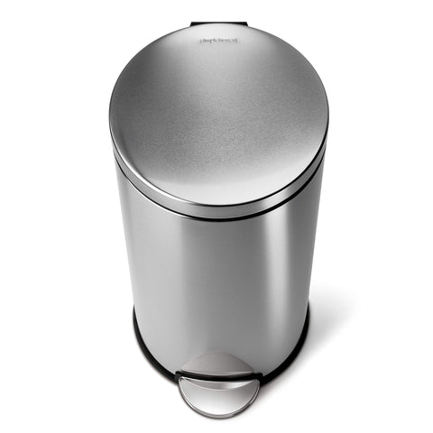 simplehuman removable inner bucket made from recycled plastic shown lifted out for easy emptying