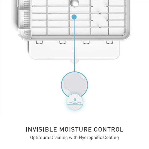 simplehuman swivel spout angled into sink prevents countertop water buildup