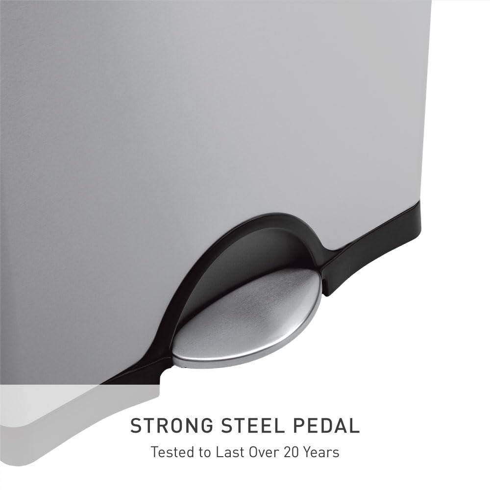 simplehuman strong steel pedal detail built for long-lasting reliability