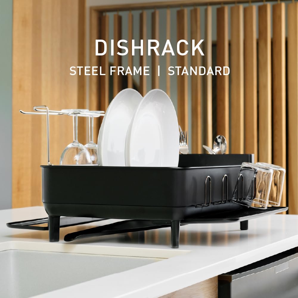 simplehuman silicone-capped wires close-up protecting dishes from scratches