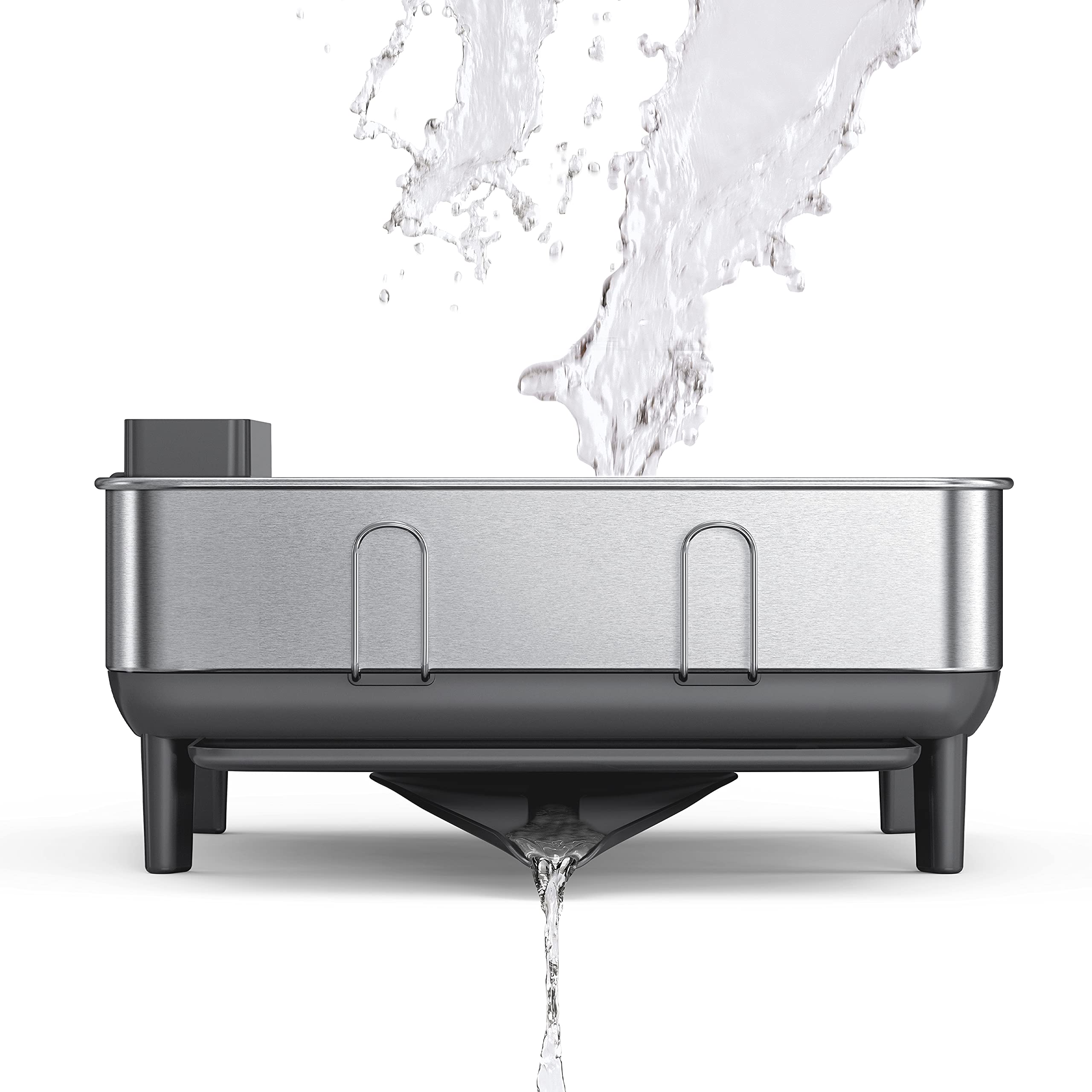 simplehuman low-profile frame on counter with rubber feet for stability and slip resistance