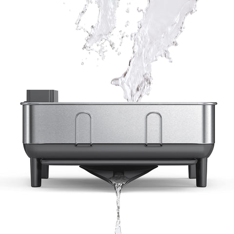 simplehuman low-profile frame on counter with rubber feet for stability and slip resistance
