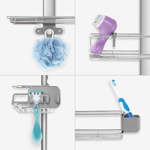 simplehuman extendable neck fully extended creates space for tall bottles and convenience