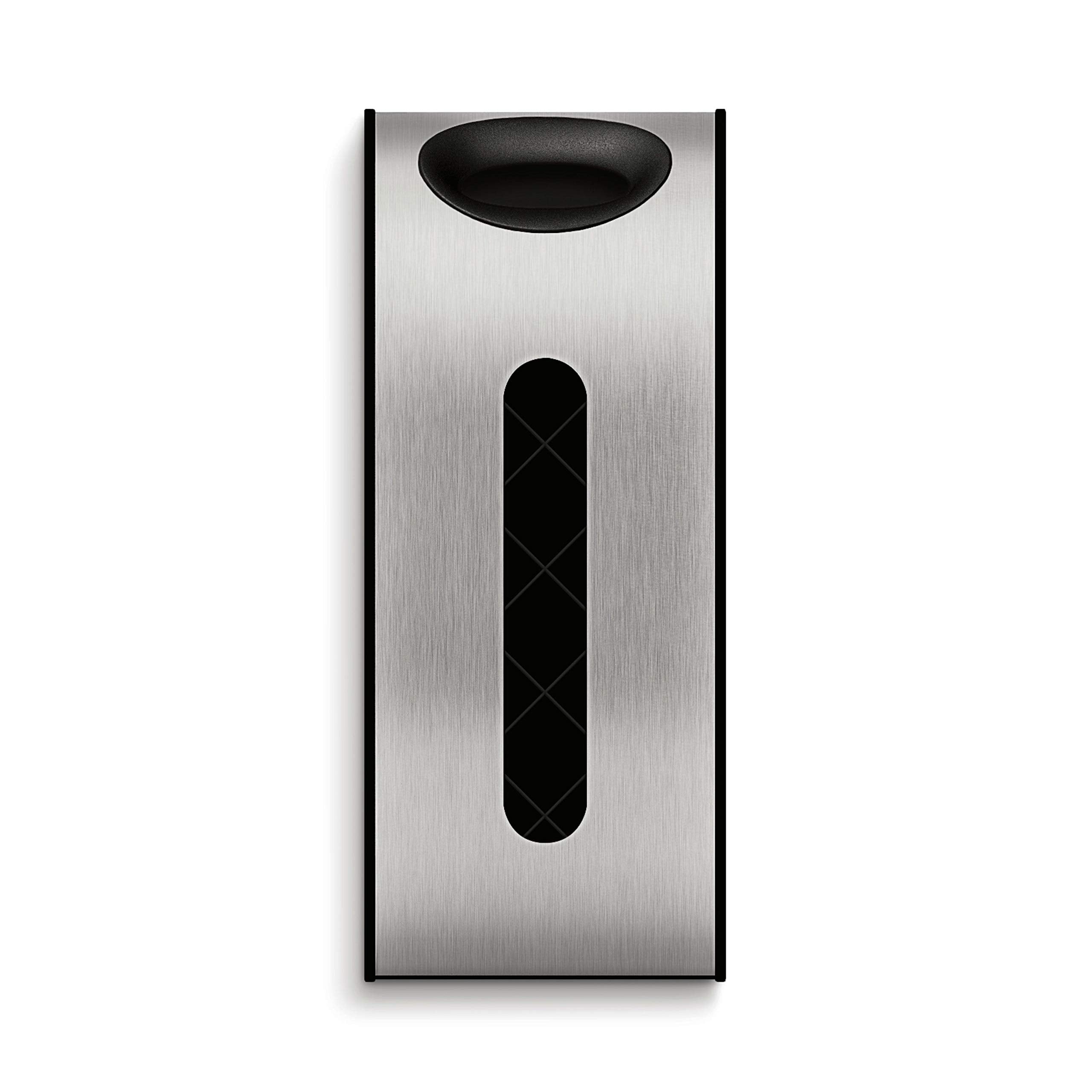 simplehuman mounted inside cabinet door saves under-sink space and reduces clutter