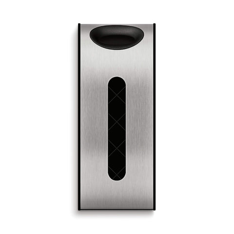 simplehuman mounted inside cabinet door saves under-sink space and reduces clutter